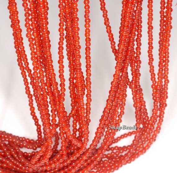 2MM CARNELIAN RED AGATE GEMSTONE GRADE A ROUND 2MM LOOSE BEADS 16/"