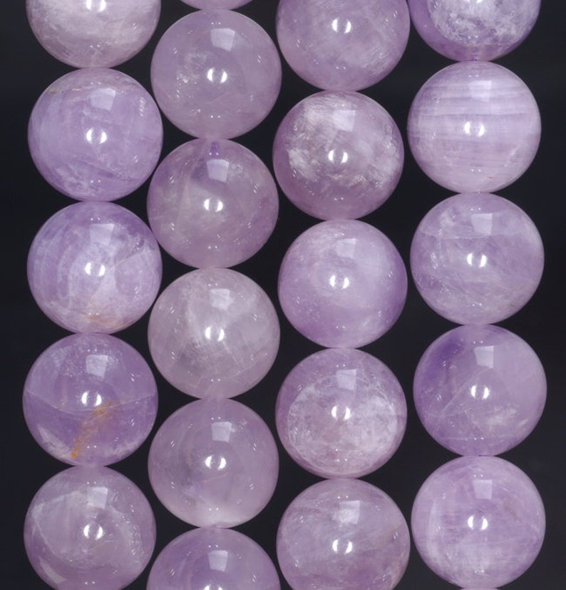 80004024-B106 12-13MM Lavender Amethyst Gemstone Grade A Round Loose Beads 7.5 inch Half Strand
