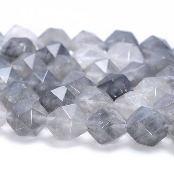 6MM Gray Crystal Quartz Beads Star Cut Faceted Grade AAA Etsy