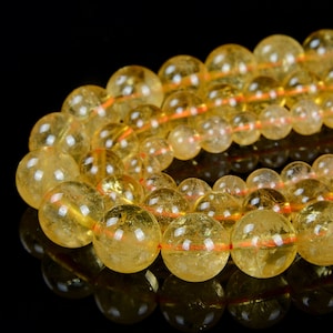 Citrine Gemstone Grade AAA Orange Yellow Round 4MM 6MM 8MM 10MM 12MM Loose Beads (D12)