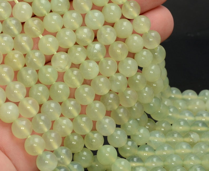 80006200-M34 8mm New Jade Gemstone Grade AAA Green Round Loose Beads 15 inch Full Strand