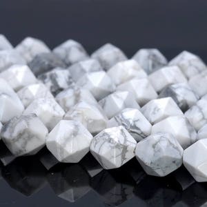 10MM Howlite Turquoise Beads Star Cut Faceted Grade AAA Genuine Natural Gemstone Loose Beads 7.5&quot; BULK LOT 1,3,5,10 and 50 (80005173 H-M17)