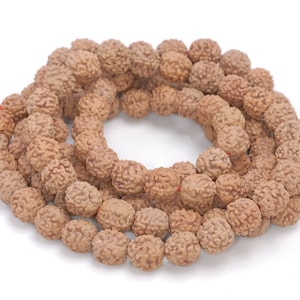 9MM Natural Rudraksha Bodhi Seed Gemstone Round Loose Beads 21 inch  (80004031-W11)