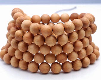 8mm 108PCS Aromático Thuja Sutchuenensis Oración Buda Mala Cuentas de meditación Cuentas redondas sueltas LOTE A GRANEL (90182460-392)