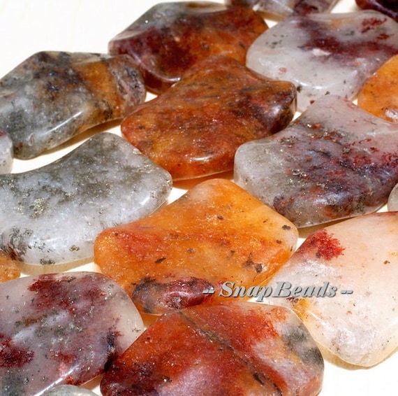30MM Citrus Spice Tourmalinated Quartz Gemstone Copper Brown