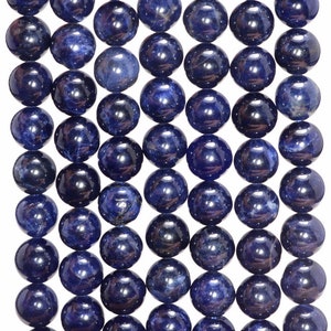8mm Genuine Natural Sodalite Sapphire Blue Gemstone Grade AAA Round Loose Beads (495)
