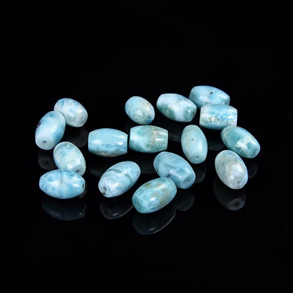 ラリマー　ドミニカ産　美しい　11mm 天然ドミニカ産ラリマー宝石 11 x 6 MM 12 x 7 MM 12 x 8 MM 14