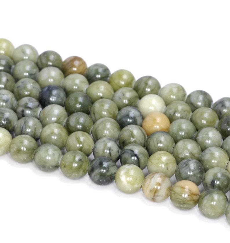 10 Strands 8mm Taiwan Olive Green Jade Gemstone Jade Round Loose Beads 15.5 inch Full Strand 80005978-M38 x10
