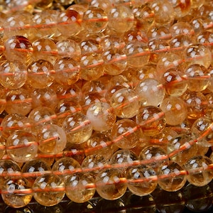 Natural Citrine Gemstone Grade AA Round 4MM 5MM 6MM 7MM 8MM 9MM 10MM Loose Beads (D94)