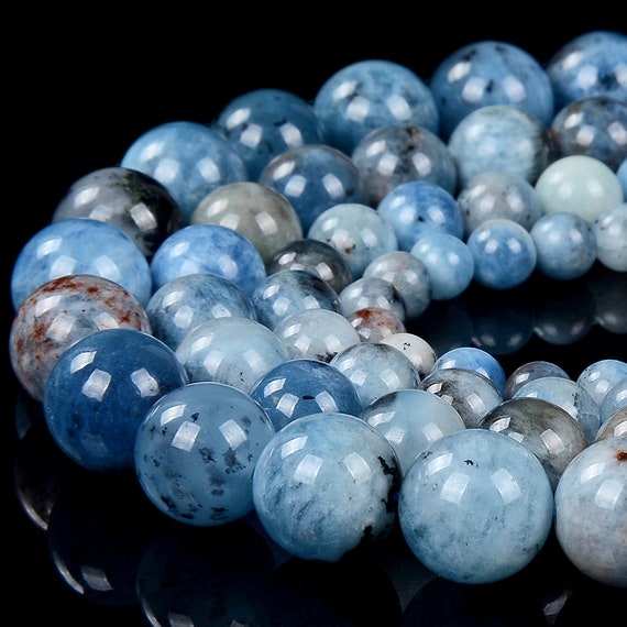 Natural Devil Blue Aquamarine Gemstone Grade A Round 4MM 5MM 6MM 7MM 8MM 9MM 10MM 11MM 12MM 13MM Loose Beads (D398 D399)
