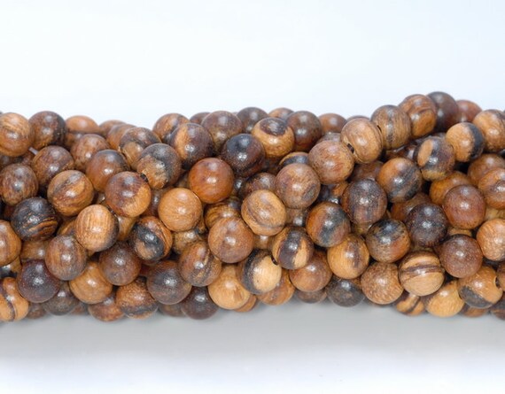 6MM YELLOW QINAN SANDALWOOD ROUND LOOSE BEADS 25/"