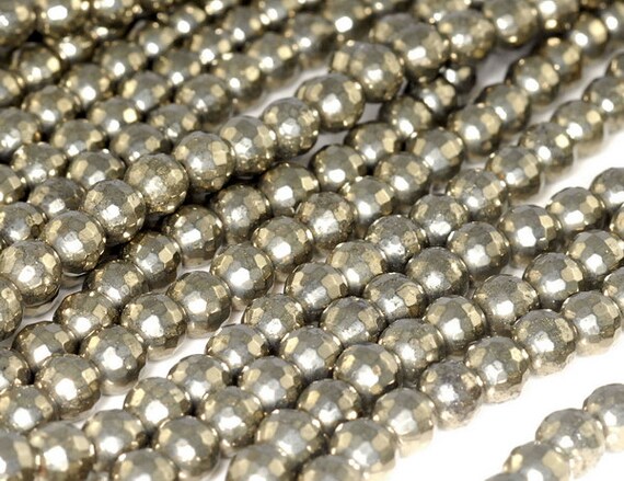 PALAZZO PYRITE GEMSTONE ROUND 6MM LOOSE BEADS 16/"