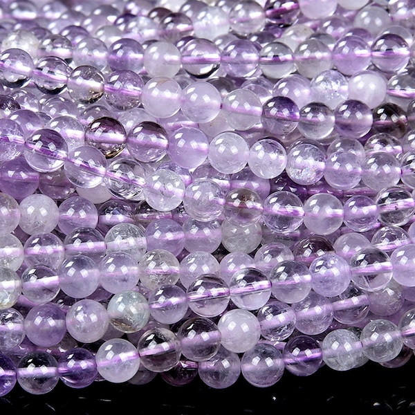 Natural Light Lavender Amethyst Gemstone Round 5MM 6MM 7MM 8MM 9MM 10MM 11MM 12MM 13MM Loose Beads (D283 D284)