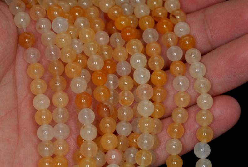 Gem Inside Jade Gemstone Loose Beads 8mm Dyed Smooth Round