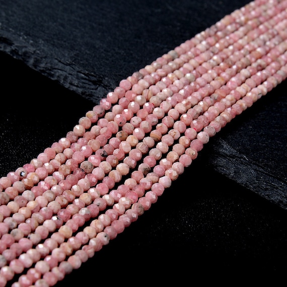 AAA Rhodochrosite Micro Faceted 3mm Beads -RB477 in 2023