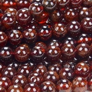 Natural Hessonite Garnet Deep Color Gemstone Grade AA Round 5MM 6MM 7MM 9MM Loose Beads (D114)