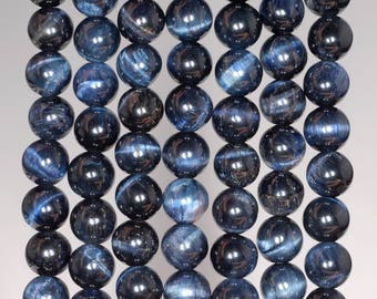 6mm Blue Tiger Eye Hawk Eye Gemstone Grade AA Round 6mm Loose Beads 15.5 inch Full Strand (90189353-85)