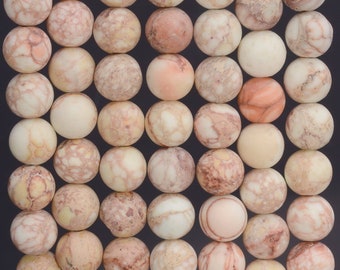 Genuine Matte White Imperial Jasper Gemstone Grade AAA 6mm 8mm Round Loose Beads 15 inch Full Strand