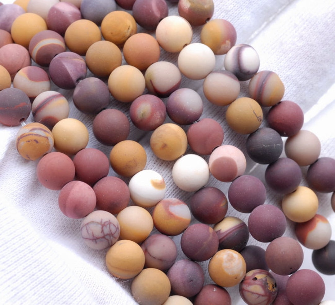 10MM Matte Mookaite Gemstone Round Loose Beads 7.5 Inch Half 10MM Matte Mookaite Gemstone Round Loose Beads 7.5 Inch Half