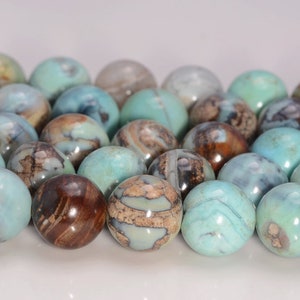 Terra Agate ROBIN'S EGG Aqua Blue Gemstone Grade AAA  6mm 8mm 10mm Round Loose Beads (A239)