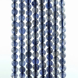4mm Bermudan Blue Iolite Gemstone Grade AAA Round Loose Beads 15.5 inch Full Strand (90186111-832)