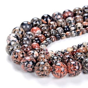 Mexican Red Snowflake Obsidian Gemstone Grade AAA Round 4MM 6MM 8MM 10MM Loose Beads (D7)