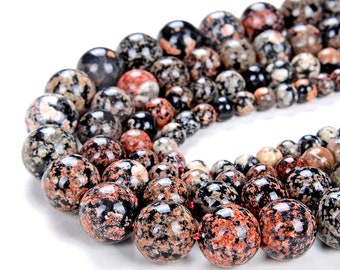 Mexican Red Snowflake Obsidian Gemstone Grade AAA Round 4MM 6MM 8MM 10MM Loose Beads (D7)