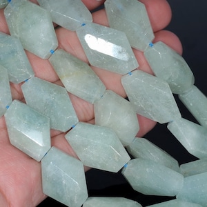 30X21-27X20MM  Aquamarine Gemstone Grade AA Faceted Nugget Loose Beads 15.5 inch Full Strand (80001562-A111)