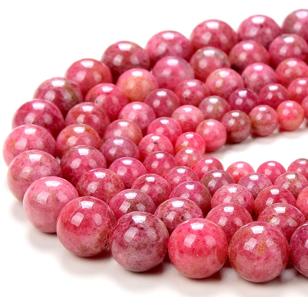 Natural Thulite Gemstone Grade AAA Round 6MM 7MM 8MM 9MM 10MM 11MM 12MM Loose Beads (D245)