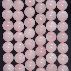 8MM Genuine Rose Quartz Gemstone Soft Pink Round Loose Beads 15 inch Full Strand (80004087-B110)