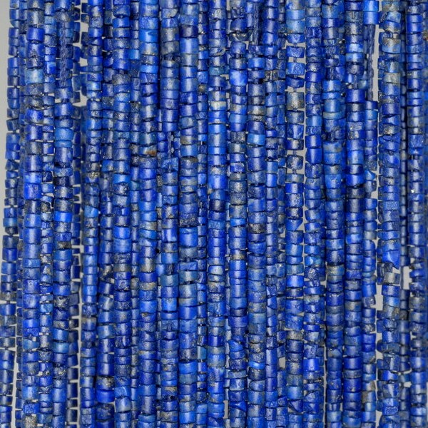 2.5mm Lapis Lazuli Gemstone Blue Round Tube Heishi Loose Beads 14 inch Full Strand (90184289-849)