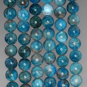 9MM Connoisseur Blue Apatite Gemstone Round 9MM Loose Beads 15.5 inch Full Strand (90182994-117)