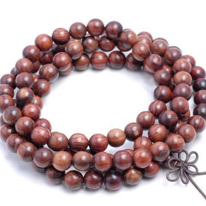108PCS 8mm Hainan Mabiwasa / Black Rosewood Prayer Buddha Mala Meditation Beads Round Loose Beads  BULK LOT (90182706-398)