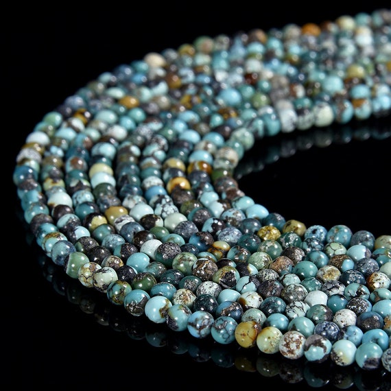 Perles Turquoise Rondes 10 Mm – Lot De 6 Pierres Fines Naturelles, 45 Carats
