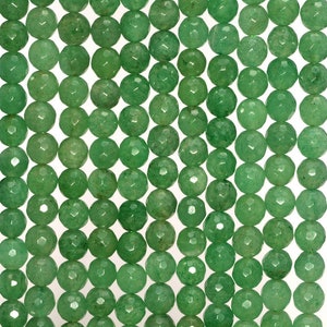 6mm Green Aventurine Gemstone Green Faceted Round Loose Beads 15.5 inch Full Strand (90184148-355)