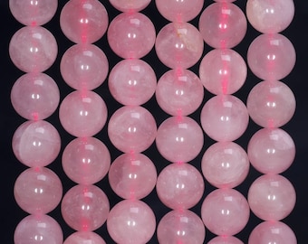8mm Madagascar Rose Quartz Gemstone Grade AA Pink Round Loose Beads 15.5 inch Full Strand (80005694-119)