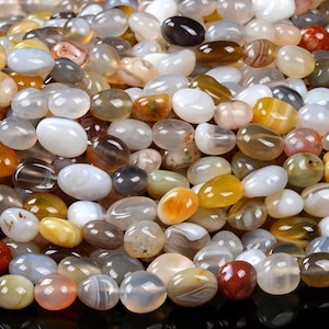 Natural Botswana Agate Gemstone 8-10MM Pebble Nugget Loose Beads (D467)