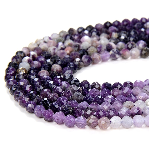 3MM Natural Purple Sugilite Gemstone Grade AA Micro Faceted Round Loose Beads 15 inch Full Strand (80009378-P28)