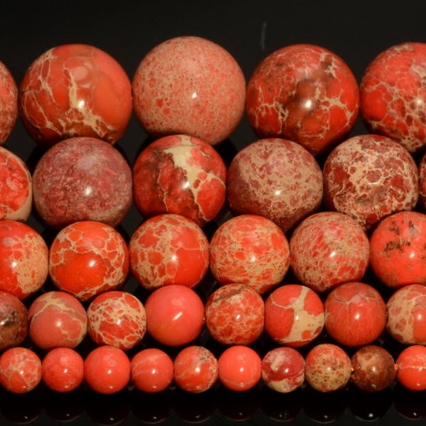 Orange Sea Sediment Imperial Jasper Gemstone Grade AA 4mm 6mm 8mm 10mm Round Loose Beads Full Strand LOT 1,2,6,12 and 50