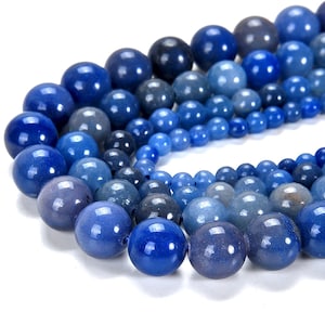 6 mm blauwe Aventurijn edelsteen blauwe ronde losse kralen 15 inch volledige streng (80005842-M27)