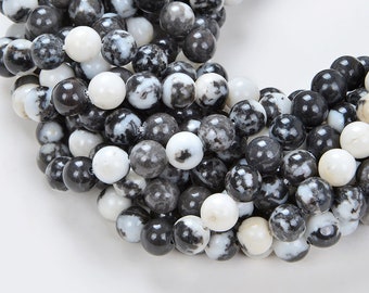 4mm Zebra Jasper Gemstone White Black Round 4mm Loose Beads
