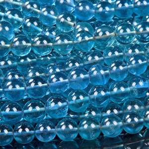 Natural Blue Fluorite Gemstone Grade AAA Round 5MM 6MM 7MM 8MM 9MM Loose Beads (D454)