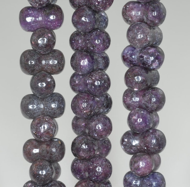 90187973-672 13X7mm Dark Purple Lepidolite Gemstone Grade A Bone Loose Beads 8 inch Half Strand