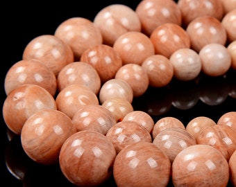 Naturlig orange fältspat solsten ädelsten klass AA rund 5 MM 6 MM 7 MM 8 MM 9 MM 10 MM lösa pärlor (D307)