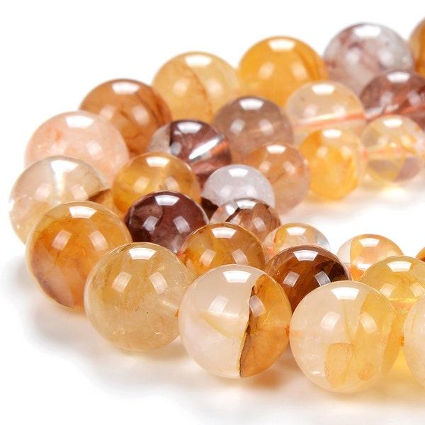 Natural Hematoid Golden Red Gemstone Grade AAA Round 8MM 9MM 10MM 13MM 14MM 16MM 17MM Loose Beads (D279)