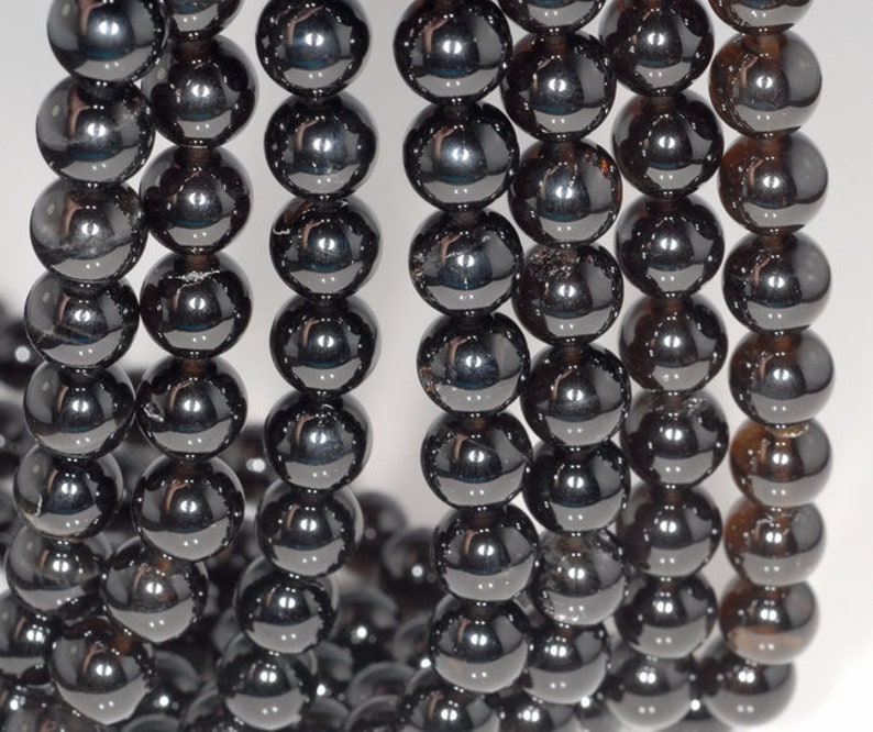 10MM Rare Morion Quartz Gemstone Grade AAA Round Loose Beads 7.5 inch Half Strand 80003786 H-B95