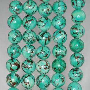 10mm Green Turquoise Gemstone Round 10mm Loose Beads 16 inch Full Strand (90186731-773)