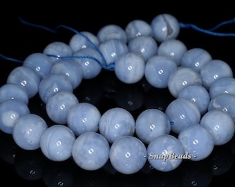 12mm Calcedonio Blu Pizzo Agata Gemma AA Blu Rotondo 12mm Perline Sciolte 15,5 Pollici Full Strand (90147729-259)