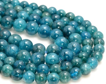 Genuine Apatite Gemstone Green Blue Grade AAA Round 6mm 8mm Loose Beads (A264)