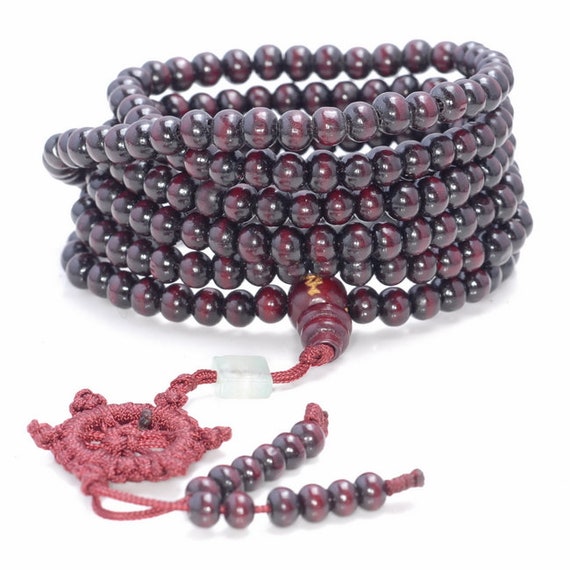 6x5mm Dark Red Sandalwood Gemstone Rondelle Loose Beads 42